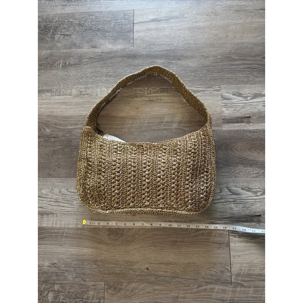 Zara Woven Straw Crossbody Bag in Natural Tan